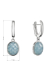 Obrázok pre Strieborné visiace náušnice s akvamarínom 11737.3
