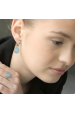 Obrázok pre Strieborné visiace náušnice s akvamarínom 11737.3