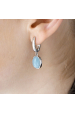 Obrázok pre Strieborné visiace náušnice s akvamarínom 11737.3