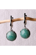 Obrázok pre Strieborné visiace náušnice s amazonitom 11735.3