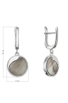 Obrázok pre Strieborné visiace náušnice s čiernou perleťou 11739.3