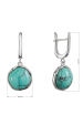 Obrázok pre Strieborné visiace náušnice s tyrkysom 11735.3