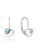 Obrázok pre Strieborné visiace náušnice so Swarovski kryštálmi srdiečka 31299.3 modré
