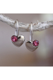 Obrázok pre Strieborné visiace náušnice so Swarovski kryštálmi srdiečka 31299.3 ružové