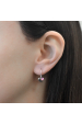 Obrázok pre Strieborné visiace náušnice so Swarovski kryštálmi srdiečka 31299.3 ružové