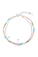Obrázok pre Strieborný dvojitý náramok s farebnými kameňmi 13114.3
