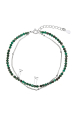 Obrázok pre Strieborný dvojitý náramok s malachitmi 13114.3