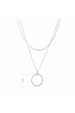 Obrázok pre Strieborný náhrdelník dvojitá retiazka s krúžkom 62017