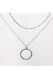 Obrázok pre Strieborný náhrdelník dvojitá retiazka s krúžkom 62017
