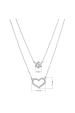 Obrázok pre Strieborný náhrdelník dvojitý so srdiečkom a zirkónom 12175.1