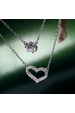 Obrázok pre Strieborný náhrdelník dvojitý so srdiečkom a zirkónom 12175.1