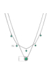 Obrázok pre Strieborný náhrdelník dvojitý so zelenými zirkónmi 12186.3 emerald