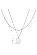 Obrázok pre Strieborný náhrdelník dvojradový s placičkou a retiazkou s guličkami 62002