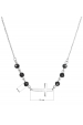 Obrázok pre Strieborný náhrdelník krížik s čiernymi korálkami 12119.3