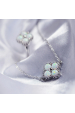 Obrázok pre Strieborný náhrdelník opálový štvorlístok 12148.1 biely