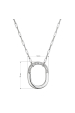 Obrázok pre Strieborný náhrdelník ovál so zirkónmi 12128.1 crystal