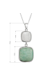 Obrázok pre Strieborný náhrdelník s amazonitom a bielou perleťou 12170.3