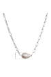 Obrázok pre Strieborný náhrdelník s riečnou oválnou perlou 22049.1