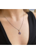 Obrázok pre Strieborný náhrdelník so Swarovski kryštálmi okrúhly fialový 32086.3 magic violet