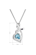 Obrázok pre Strieborný náhrdelník so Swarovski kryštálom modré srdce 32071.3
