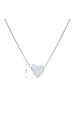 Obrázok pre Strieborný náhrdelník so syntetickým opálom biele srdce 12048.1