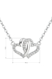 Obrázok pre Strieborný náhrdelník so zirkónom biele srdce 12006.1