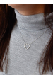 Obrázok pre Strieborný náhrdelník so zirkónom biele srdce 12010.1