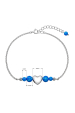 Obrázok pre Strieborný náramok opálový s perleťovým srdiečkom 13086.3 modrý