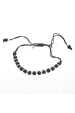 Obrázok pre Strieborný náramok s čiernymi sklenenými korálkami 13076.3