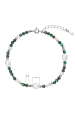 Obrázok pre Strieborný náramok s perlami a malachitmi 13113.3