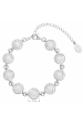 Obrázok pre Strieborný náramok so syntetickým opálom a kryštálmi Preciosa biely 33105.1