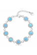 Obrázok pre Strieborný náramok so syntetickým opálom a kryštálmi Preciosa svetlo modrý 33105.1
