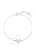 Obrázok pre Strieborný náramok so syntetickým opálom biele srdce 13088.1 white