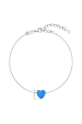 Obrázok pre Strieborný náramok so syntetickým opálom modré srdce 13018.3