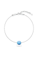 Obrázok pre Strieborný náramok so syntetickým opálom svetlo modrý okrúhly 13019.3