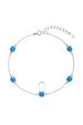 Obrázok pre Strieborný náramok so syntetickými opálmi modrý okrúhly 13029.3 blue