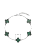 Obrázok pre Strieborný náramok štvorlístky malachit 13089.3