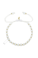 Obrázok pre Strieborný pozlátený náramok s bielymi sklenenými korálkami 13075.3 AU
