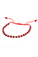 Obrázok pre Strieborný pozlátený náramok s červenými sklenenými korálkami 13075.3 AU