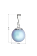Obrázok pre Strieborný prívesok s guľatou svetlo modrou matnou Swarovski perlou 34150.3