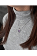 Obrázok pre Strieborný prívesok s kryštálmi Swarovski fialový okrúhly-rivoli 34112.3 violet