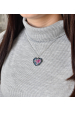 Obrázok pre Strieborný prívesok s kryštálmi Swarovski mix farieb srdca 34243.4 galaxy