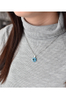 Obrázok pre Strieborný prívesok s kryštálmi Swarovski modrý okrúhly-rivoli 34112.3