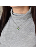 Obrázok pre Strieborný prívesok s kryštálmi Swarovski zelený okrúhly-rivoli 34112.3