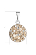 Obrázok pre Strieborný prívesok s kryštálmi Swarovski zlatý okrúhly 34225.5 gold