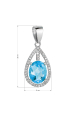 Obrázok pre Strieborný prívesok slza modrý zirkón 14034.3 aqua