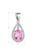 Obrázok pre Strieborný prívesok slza ružový zirkón 14034.3 rose