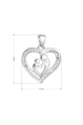 Obrázok pre Strieborný prívesok srdce matka a dieťa so zirkónmi bielej 14019.1