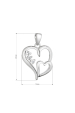 Obrázok pre Strieborný prívesok srdiečka s tromi zirkónmi v bielej farbe 14022.1
