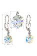 Obrázok pre Súprava šperkov s kryštálmi Swarovski náušnice a prívesok AB efekt okrúhle 39090.2